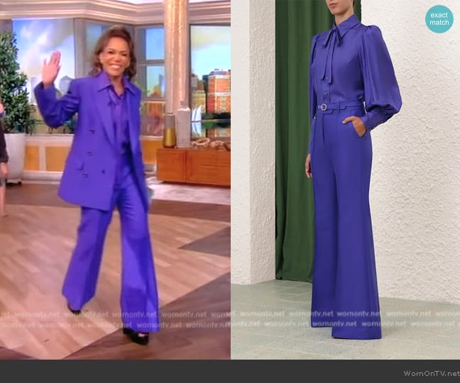 Zimmermann Natura Blouson Shirt worn by Sunny Hostin on The View