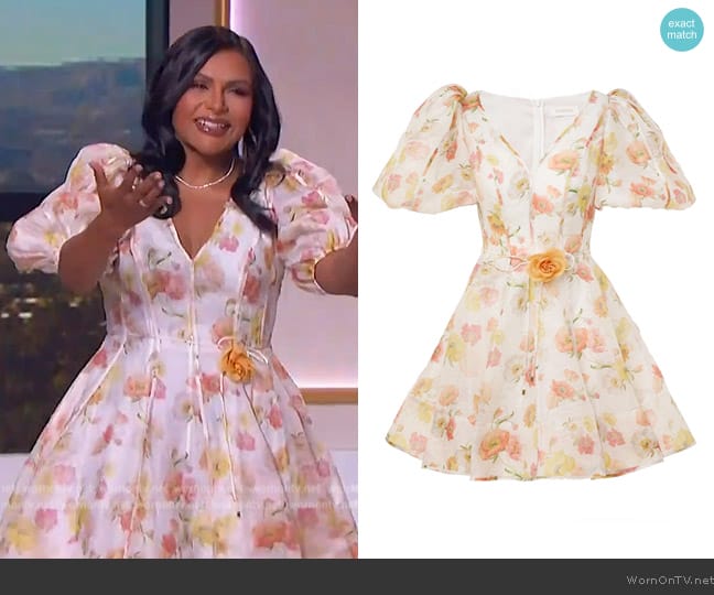 Zimmermann Tranquillity Flip Dress worn by Mindy Kaling on The Jennifer Hudson Show