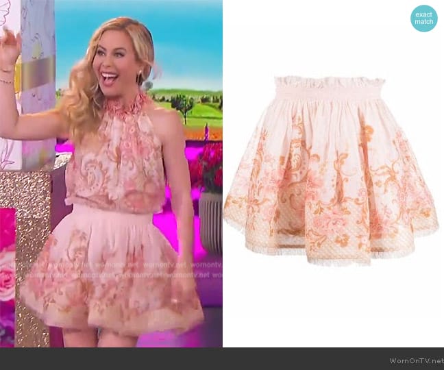 Zimmermann High-waist floral-print skirt worn by Tara Lipinski on The Jennifer Hudson Show