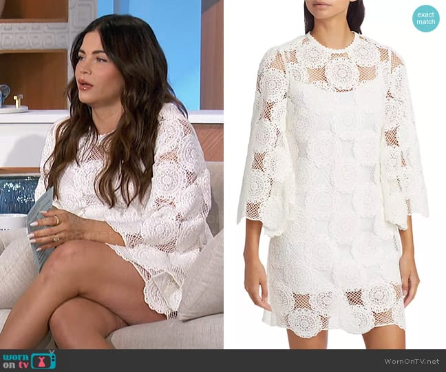 Zimmermann Junie Cotton Lace Tunic Dress worn by Jenna Dewan on The Talk