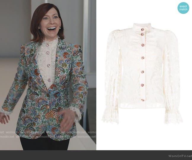 WornOnTV: Elsbeth’s floral jacquard blazer on Elsbeth | Carrie Preston ...