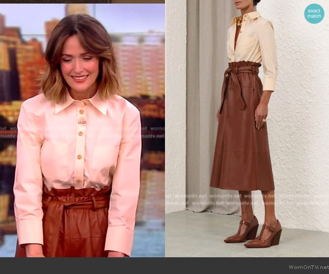 Zimmermann Natura Shrunken Shirt worn by Rose Byrne on The View