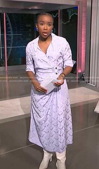 Zinhle’s lilac wrap shirtdress on NBC News Daily