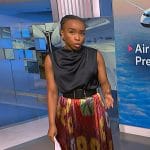 Zinhle’s metallic floral skirt and top
