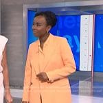 Zinhle’s orange blazer and wide leg pants on NBC News Daily