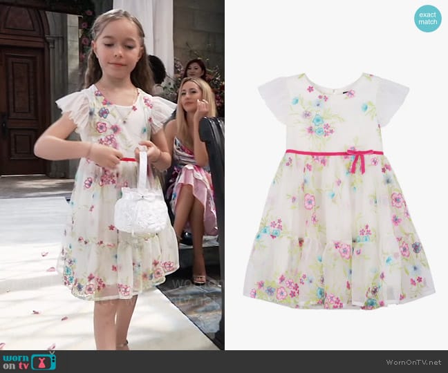 Zunie Floral Embroidered Party Dress worn by Violet Finn (Jophielle Love) on General Hospital