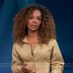 Zuri’s khaki long sleeve mini dress on Access Hollywood