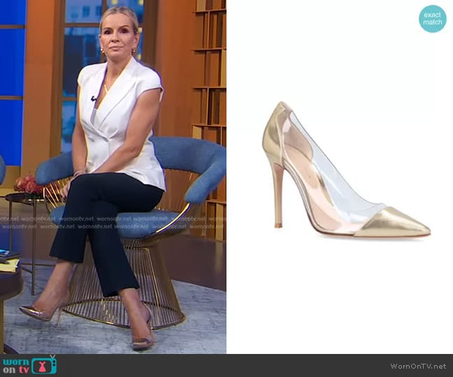 Gianvito Rossi Plexi Pumps 105 worn by Dr. Jennifer Ashton on Good Morning America