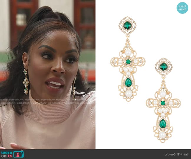 8 Other Reasons Greatness Earrings worn by Caroline Brooks (Caroline Brooks) on The Real Housewives of Dubai