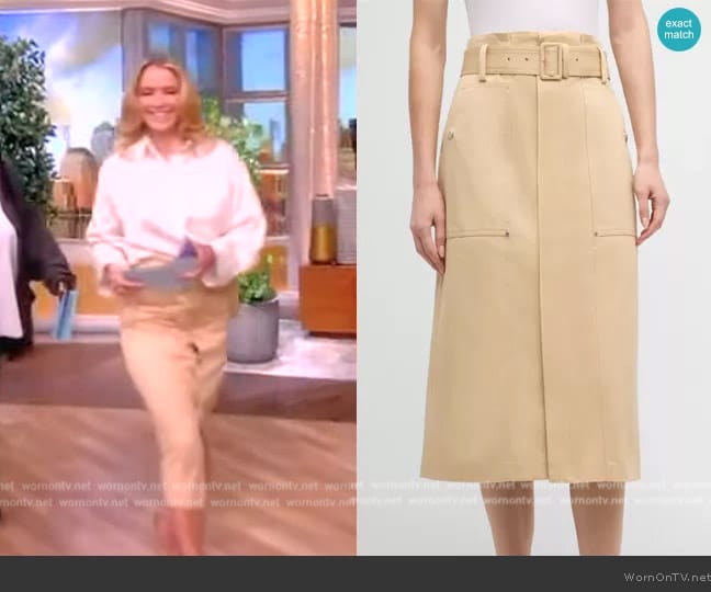 A.L.C. Maia Cotton Utility Skirt worn by Sara Haines on The View