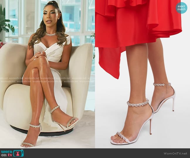 Aquazzura  Love Link 105 Embellished Sandals worn by Taleen Marie (Taleen Marie) on The Real Housewives of Dubai