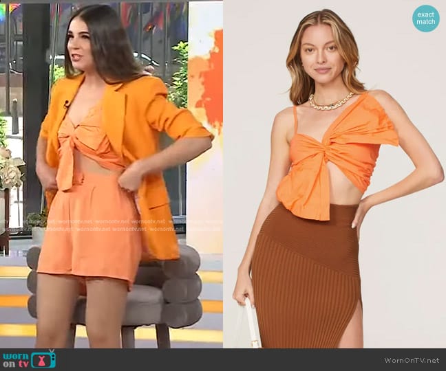 Ashley Park x RTR Bow Top in Orange worn by Erica Wark on Today