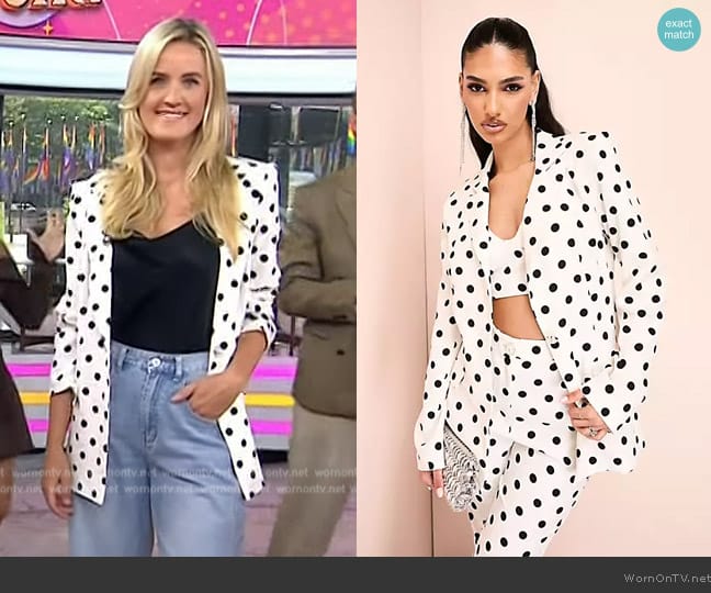 ASOS Single breasted tailored suit blazer in spot print worn by Kesley Murphy on Today