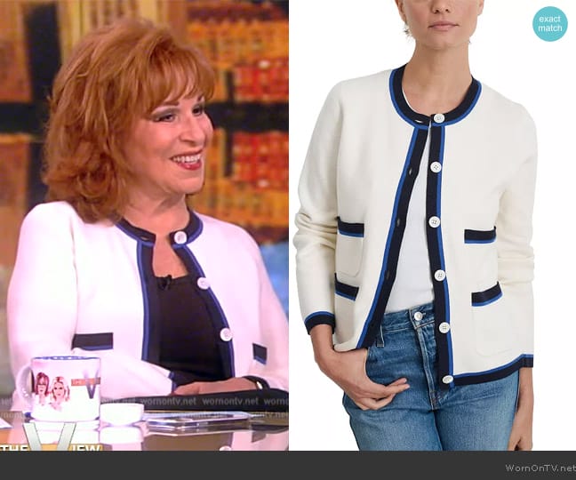 Alex Mill Camille Tipped Cardigan Sweater worn by Joy Behar on The View