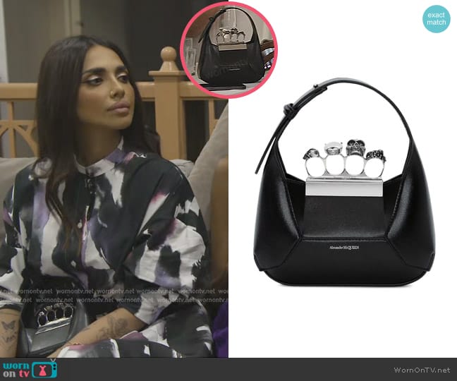 Alexander McQueen The Jewelled Hobo Mini Bag worn by Sara Al Madani (Sara Al Madani) on The Real Housewives of Dubai