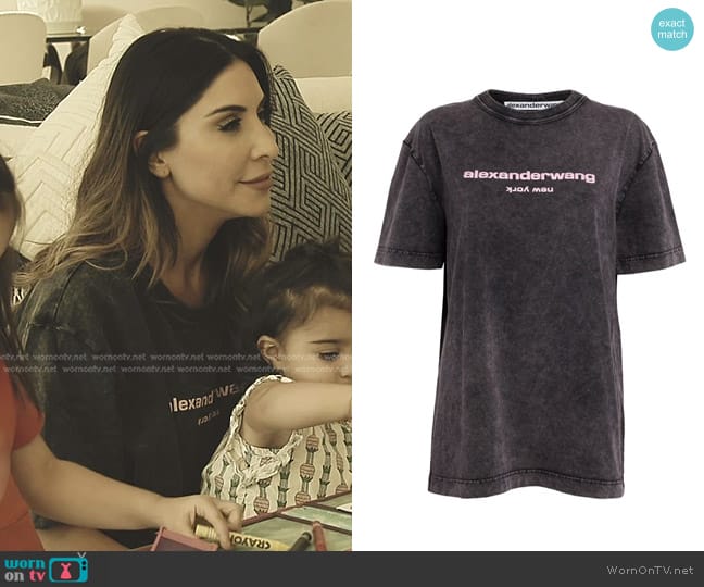 Alexander Wang Acid Washed Classic Short Sleeve Tee worn by Taleen Marie (Taleen Marie) on The Real Housewives of Dubai