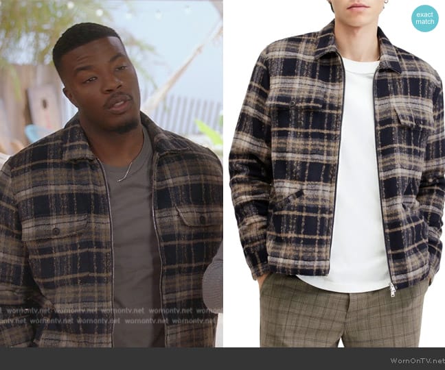 All Saints Crosby Plaid Faux Shearling Lined Zip Jacket worn by Spencer James (Daniel Ezra) on All American