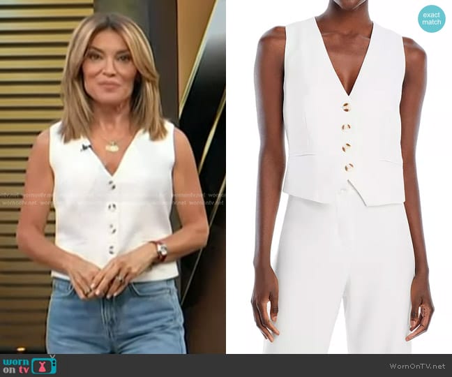 Aqua V Neck Vest worn by Kit Hoover on Access Hollywood