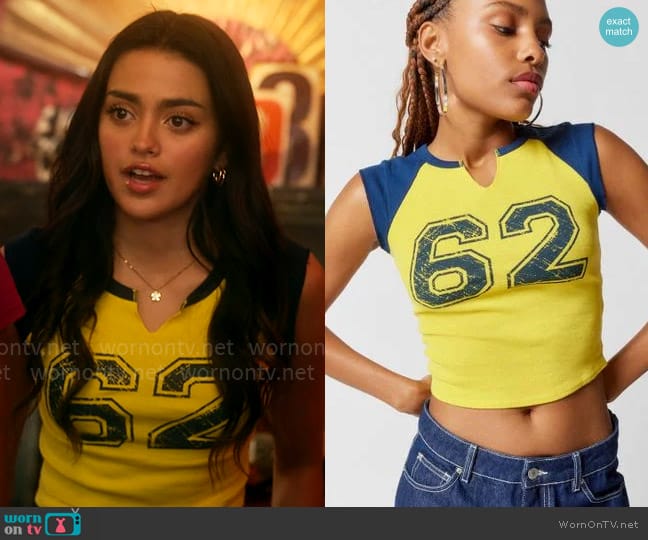 BDG at Urban Outfitters Tori Notch Neck Tank Top worn by Noa Olivar (Maia Reficco) on Pretty Little Liars Original Sin