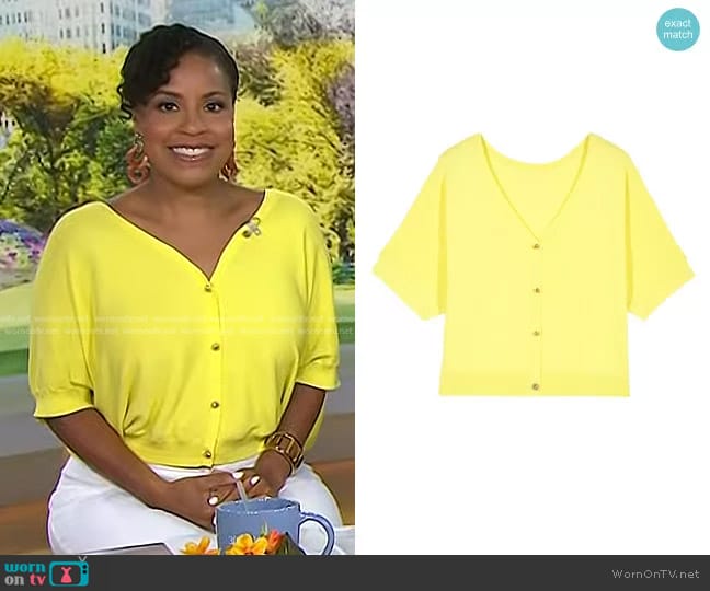 Ba&Sh Basem Cardigan worn by Sheinelle Jones on Today