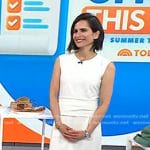 Bahar Takhtehchian’s white waist band detail midi dress on Today