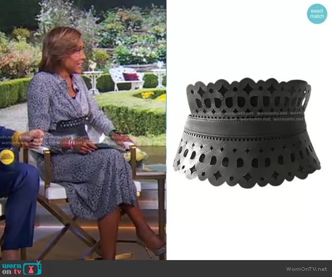 Bcbgmaxazria Scalloped Leather Belt worn by Robin Roberts on Good Morning America