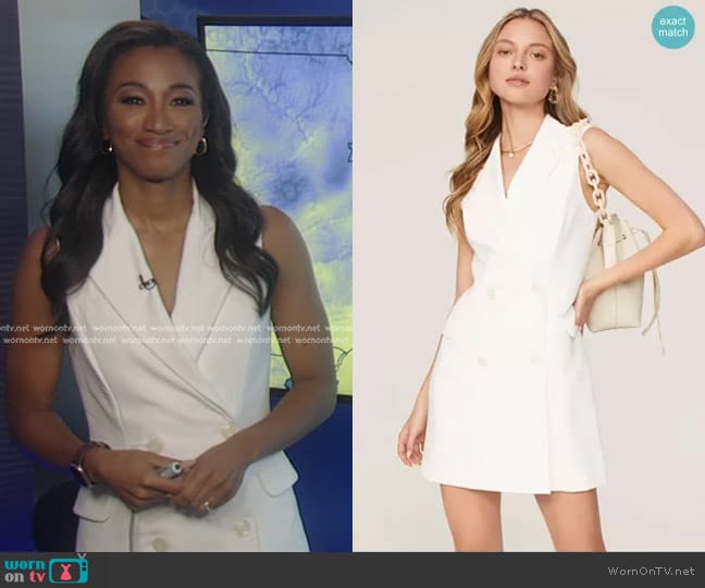 Black Halo Rio Blazer Mini Dress worn by Brittany Bell on Good Morning America