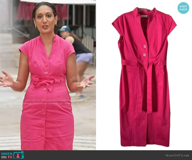 Calvin Klein Button Down Tie Waist Dress worn by Priya Sridhar on NBC News Daily