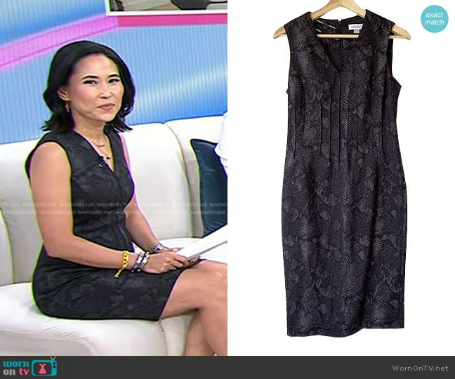 Calvin Klein Snakeskin Sheath Dress worn by Vicky Nguyen on Today