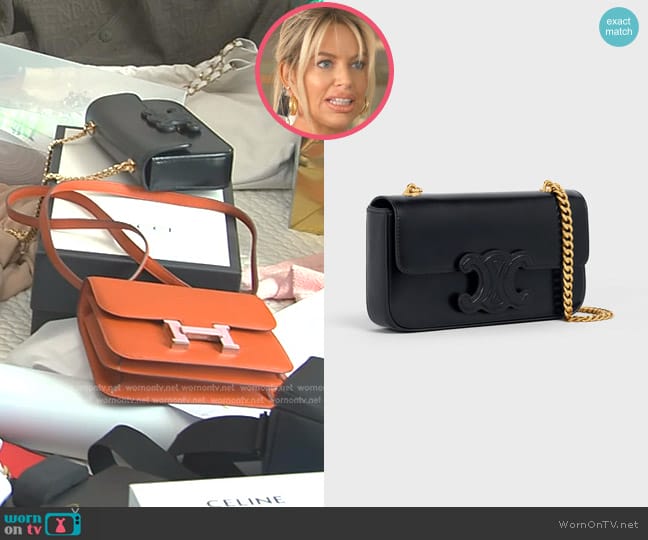 Celine Chain Shoulder Bag Cuir Triomph worn by Caroline Stanbury (Caroline Stanbury) on The Real Housewives of Dubai