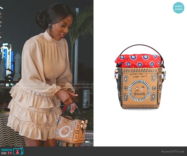 Christian Louboutin Greekaba Mini Tote Bags worn by Caroline Brooks (Caroline Brooks) on The Real Housewives of Dubai