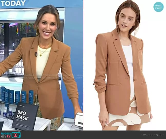 Cinq a Sept Crepe Khloe Blazer worn by Sarah Eggenberger on Today