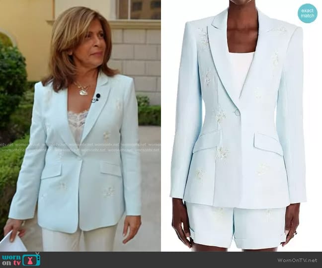 Cinq a Sept Wildflower Bouquet Blazer in Glacial Blue Multi worn by Hoda Kotb on Today