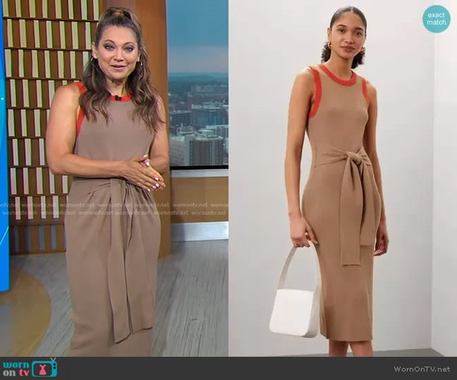 Toccin Colorblocked Midi Dress worn by Ginger Zee on Good Morning America