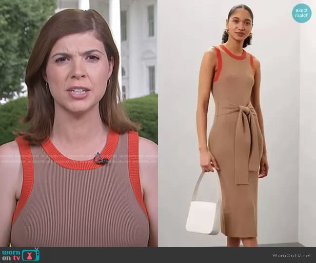 Toccin Colorblocked Midi Dress worn by Monica Alba on NBC News Daily