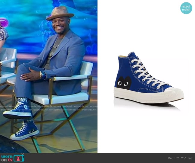 Comme Des Garcons PLAY x Converse Unisex Chuck Taylor High Top Sneakers worn by Taye Diggs on Good Morning America