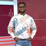 Damar Hamlin’s logo printed sweater and floral jeans on Today