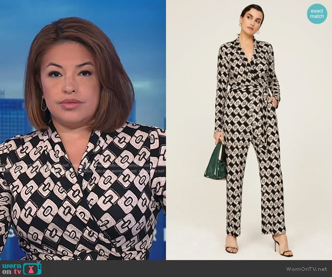 Diane von Furstenberg Halina Jumpsuit worn by Gilma Avalos on Today