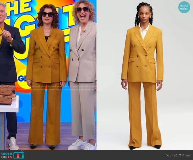 Argent Double-Breasted Blazer and Trouser worn by Sandra Bernhard on Good Morning America