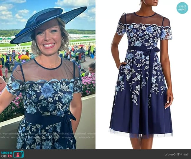 Eliza J Embroidered Illusion Neck Cocktail Dress worn by Dylan Dreyer on Today