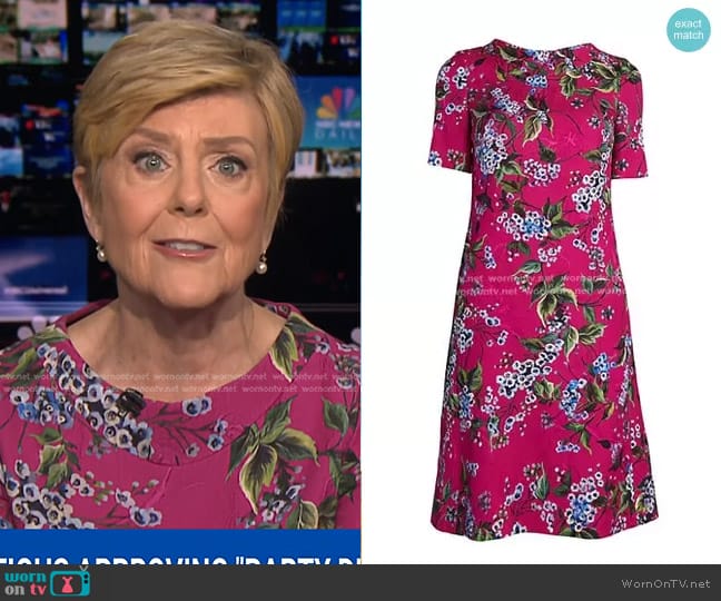 Escada Floral Dress In Fantasia worn by Anne Thompson on NBC News Daily