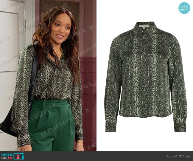 WornOnTV: Lani’s green snakeskin print shirt on Days of our Lives | Sal ...