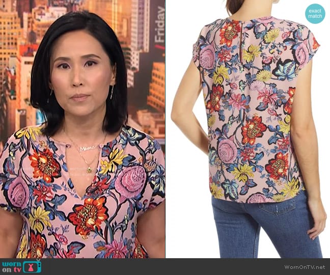 Halogen Floral Top worn by Vicky Nguyen on NBC News Daily