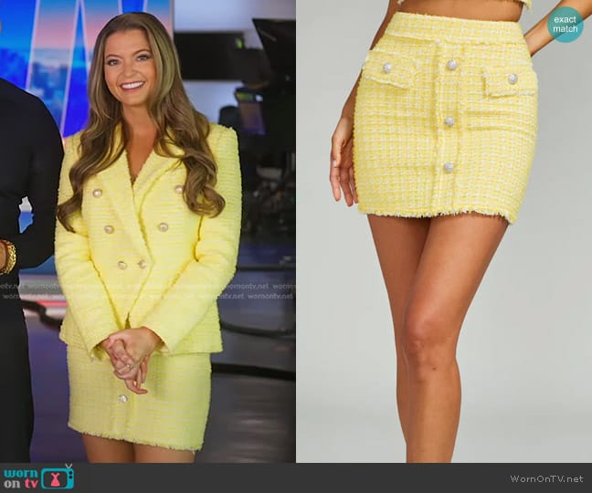 Generation Love Sammy Tweed Skirt worn by Dani Beckstrom on Good Morning America