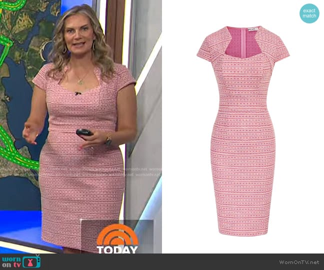 Grace Karin Cap Sleeve Pencil Dress in Pink worn by Emily West on Today