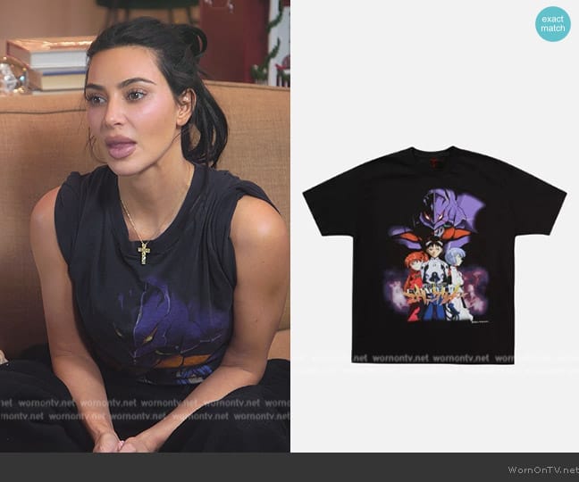 Greeks Rule Neon Genesis Evangelion T-Shirt worn by Kim Kardashian (Kim Kardashian) on The Kardashians