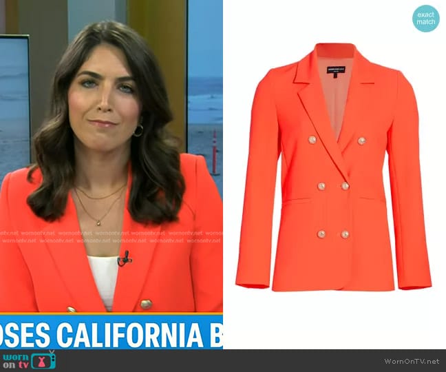 Generation Love Leighton Crepe Blazer in Papaya worn by Liz Kreutz on Today