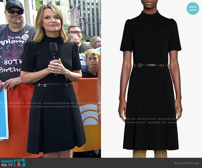 Gucci Horsebit Belt Dress worn by Savannah Guthrie on Today