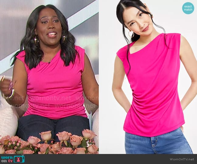 INC International Concepts Draped Sleeveless Top worn by Sheryl Underwood on The Talk