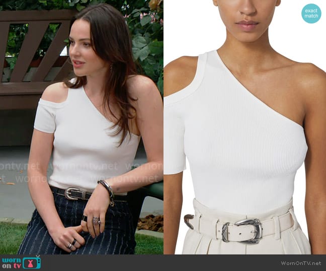 IRO Alyxe Top worn by Tessa Porter (Cait Fairbanks) on The Young and the Restless